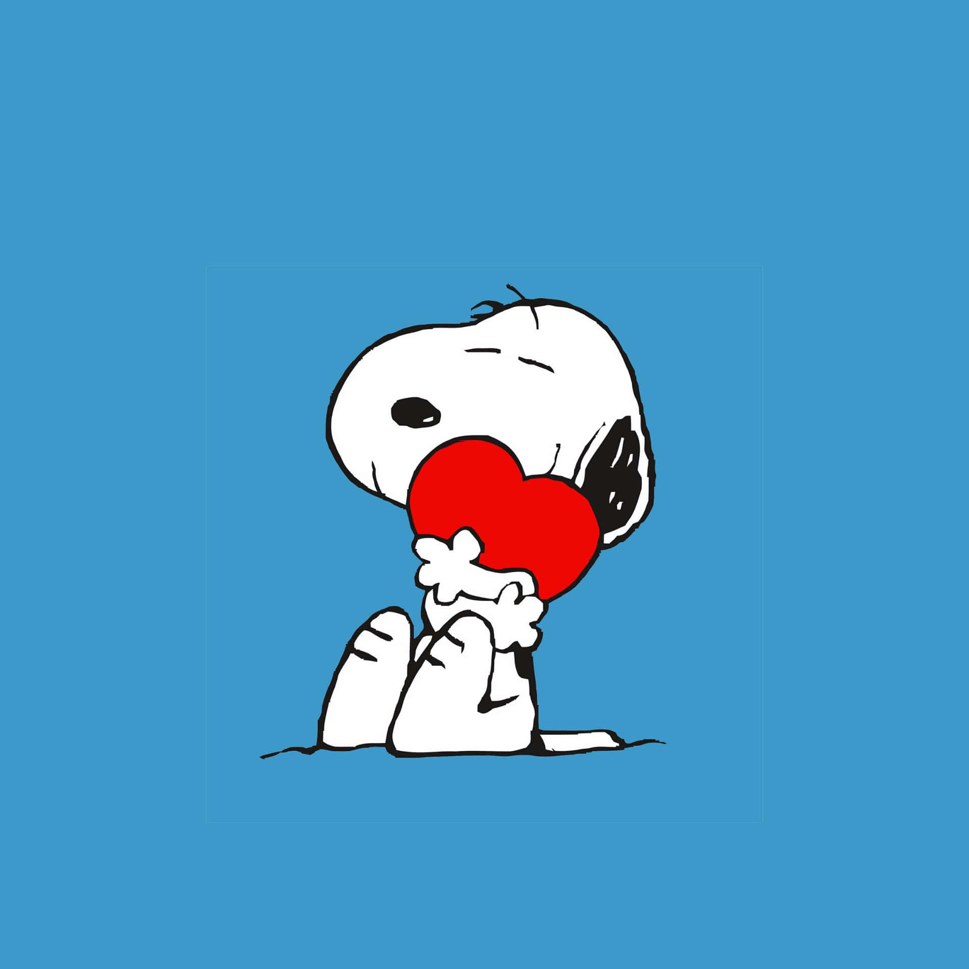 Enkel Snoopy Valentinsdag Krammer Et Hjerte Wallpaper