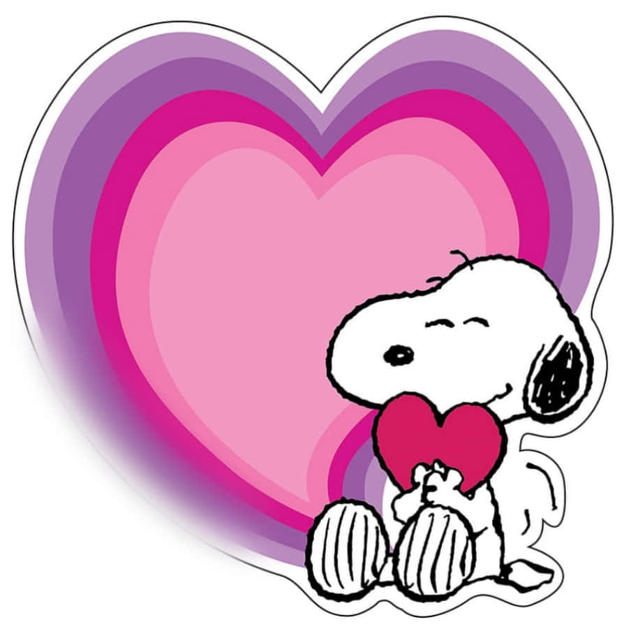 Snoopy den elskværdige beagle fejrer Valentins Dag Wallpaper