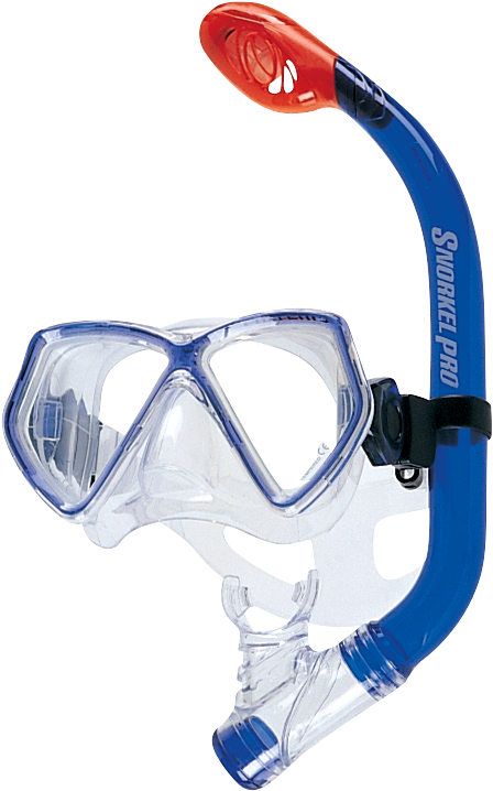 Snorkeling Gear Blueand Clear PNG
