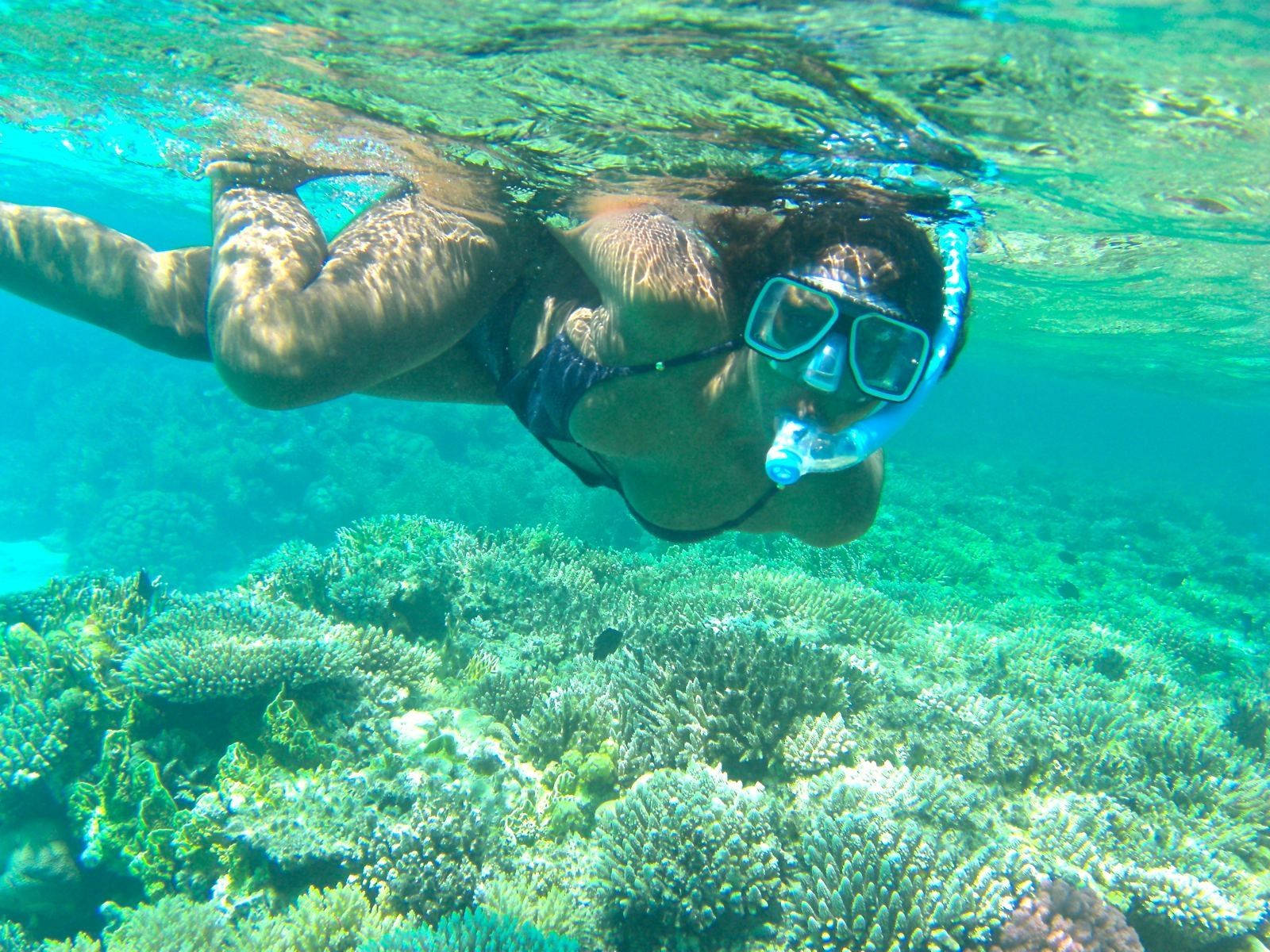 Snorkeling Girl Posing Wallpaper
