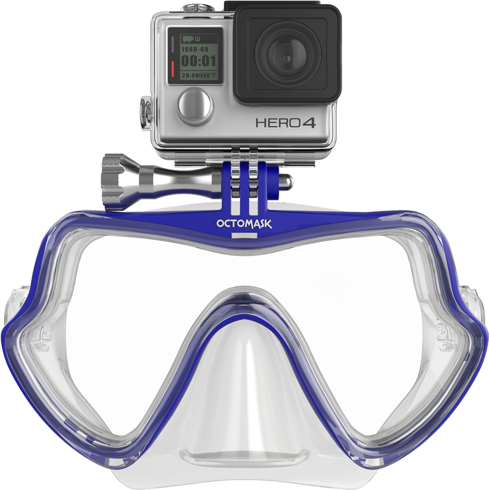Snorkeling Maskwith Action Camera Mount PNG