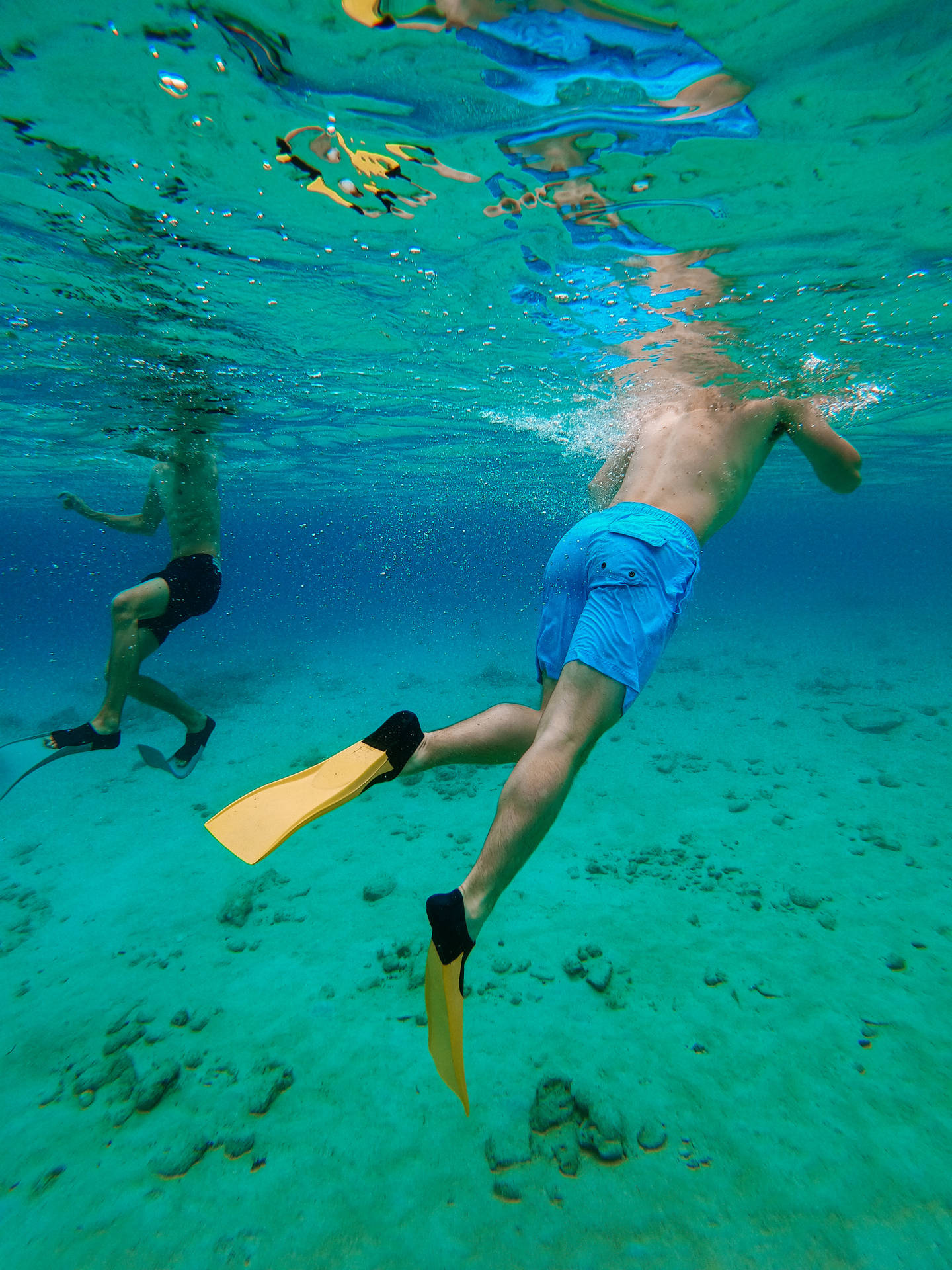 Snorkeling Due Uomini Sfondo