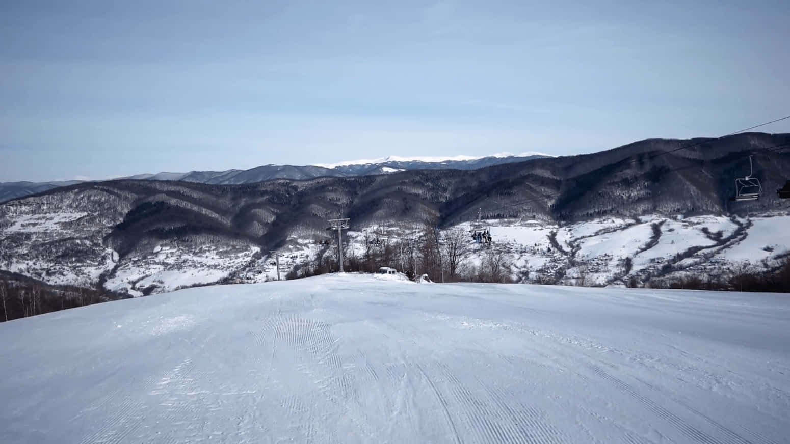 Ski Resort In The Mountains Snow 4K Wallpaper