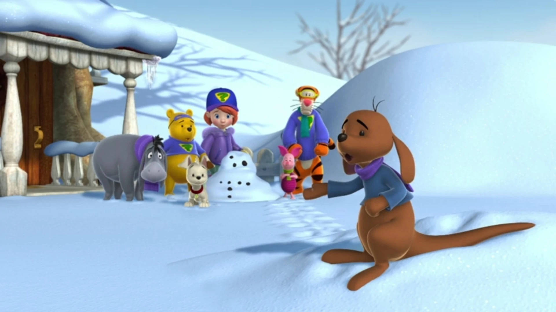 Snow Adventure Friends With Tigger 3d Background