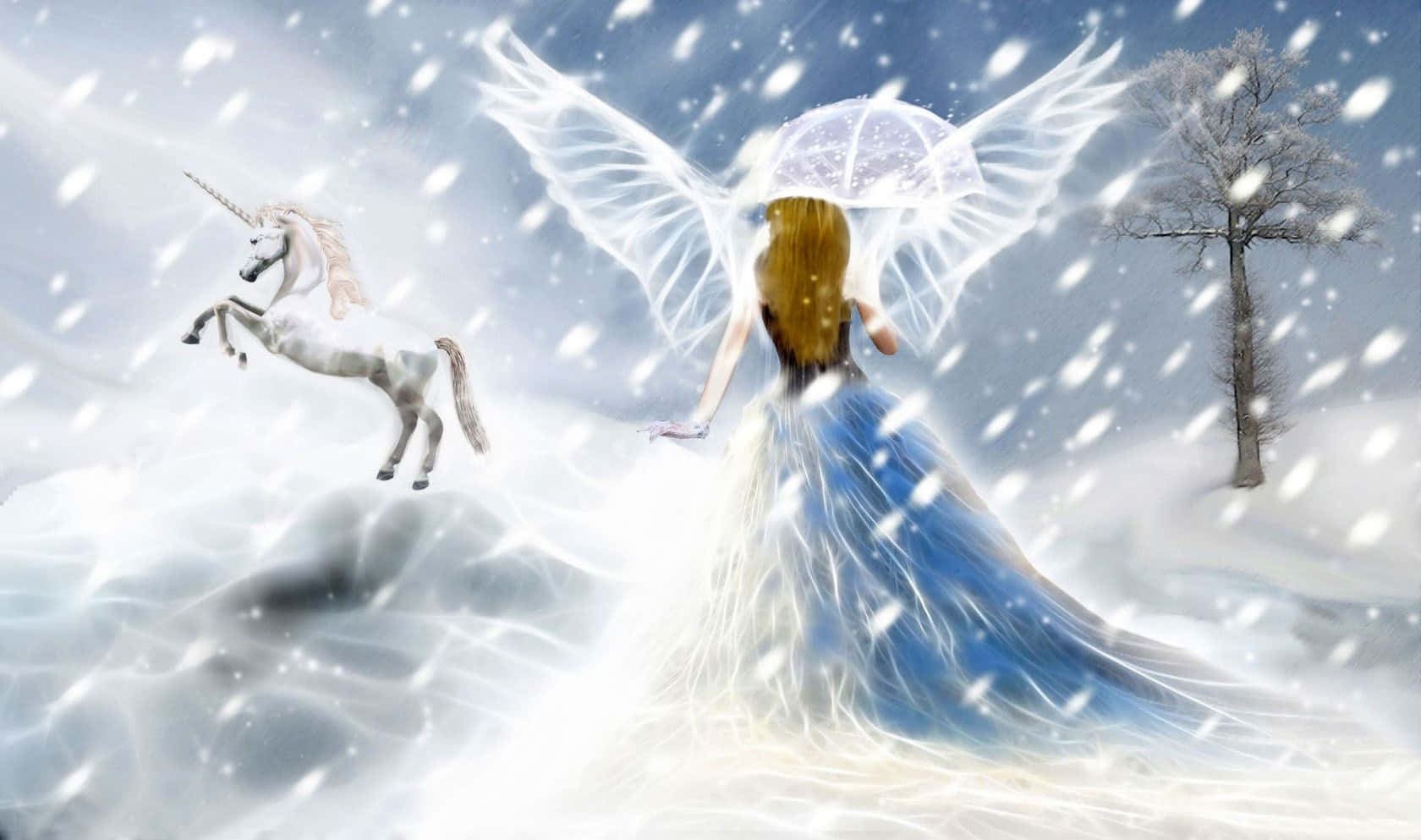 Captivating Snow Angel Image Wallpaper