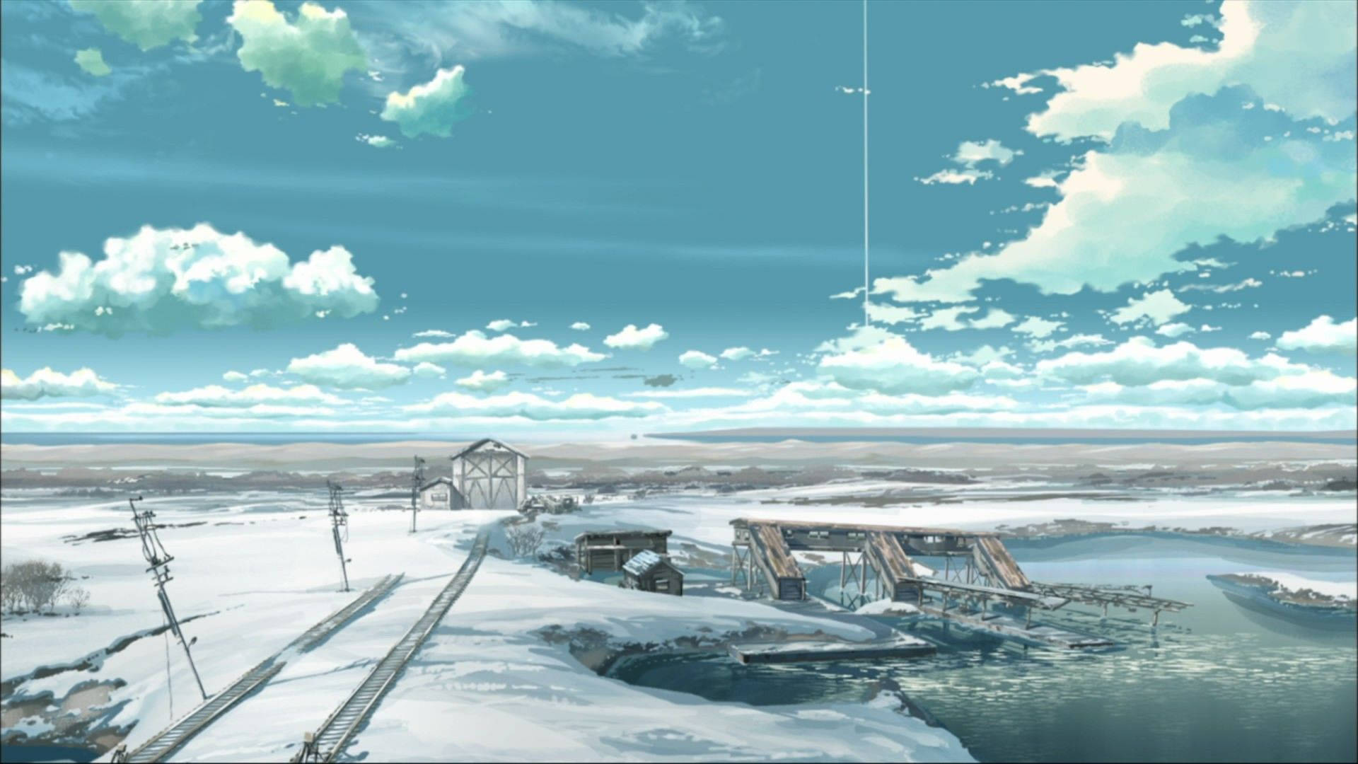 Snow Anime Landscape Wallpaper