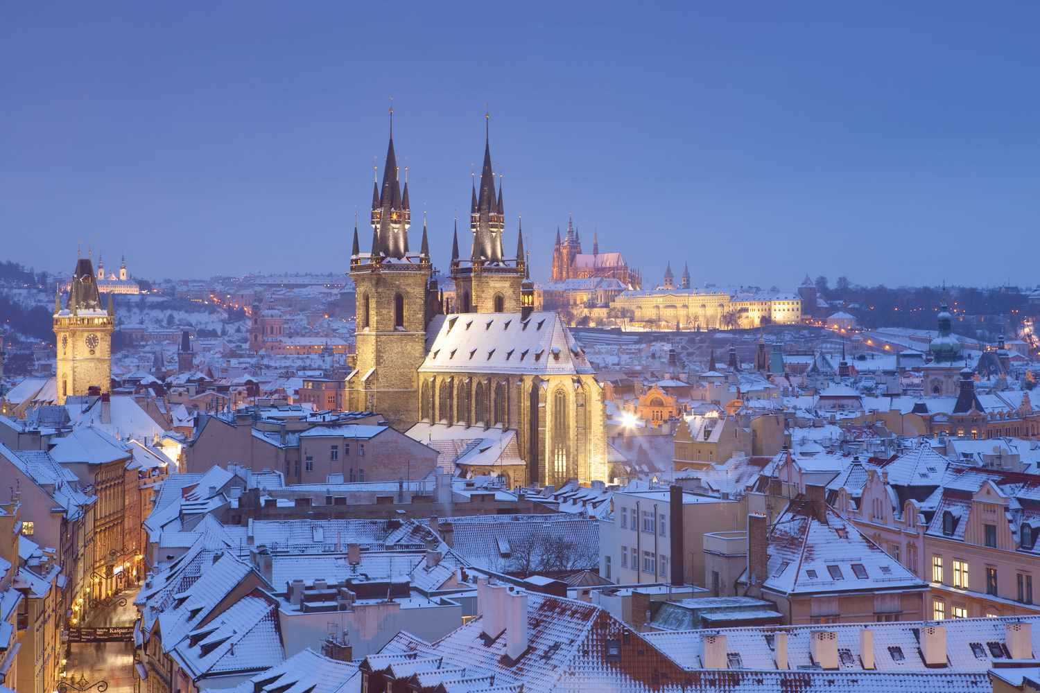 Snow-capped Prague Wallpaper
