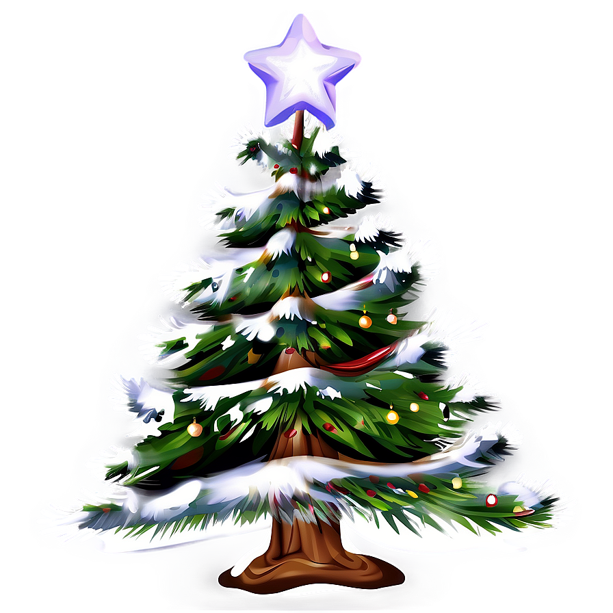 Snow-covered Christmas Tree Transparent Png 05262024 PNG