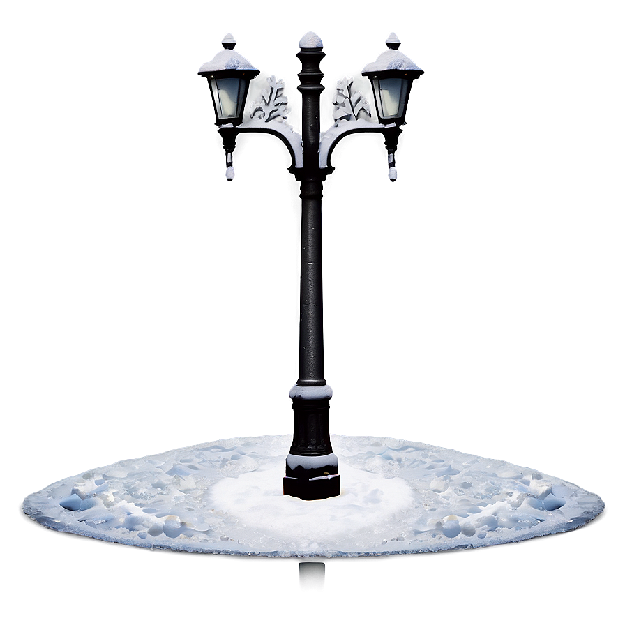 Snow-covered City Lamp Post Png 04292024 PNG