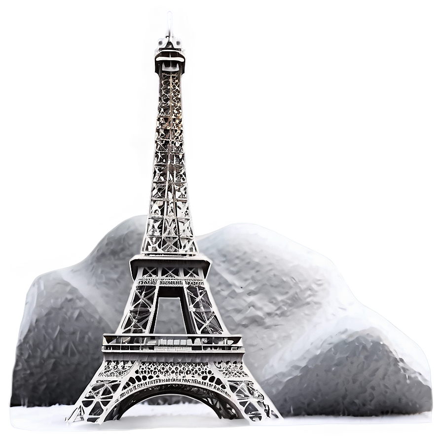 Snow-covered Eiffel Tower Png 05212024 PNG