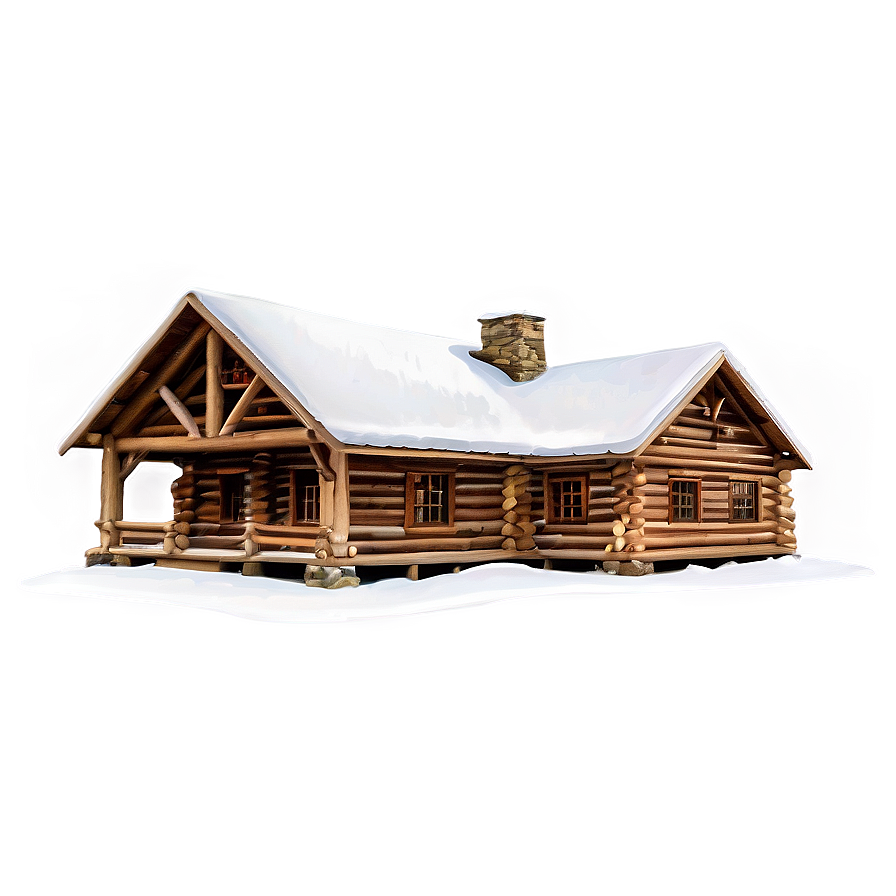 Snow-covered Log Cabin Png Hqy PNG