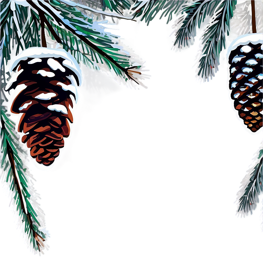 Snow Covered Pine Cones Png 04292024 PNG