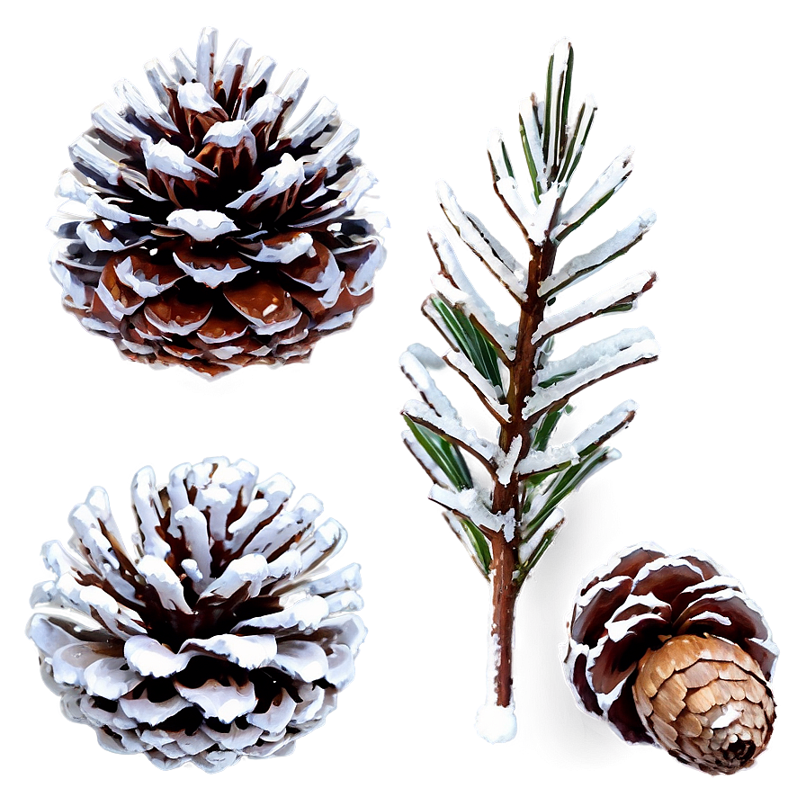 Snow Covered Pine Cones Png 56 PNG