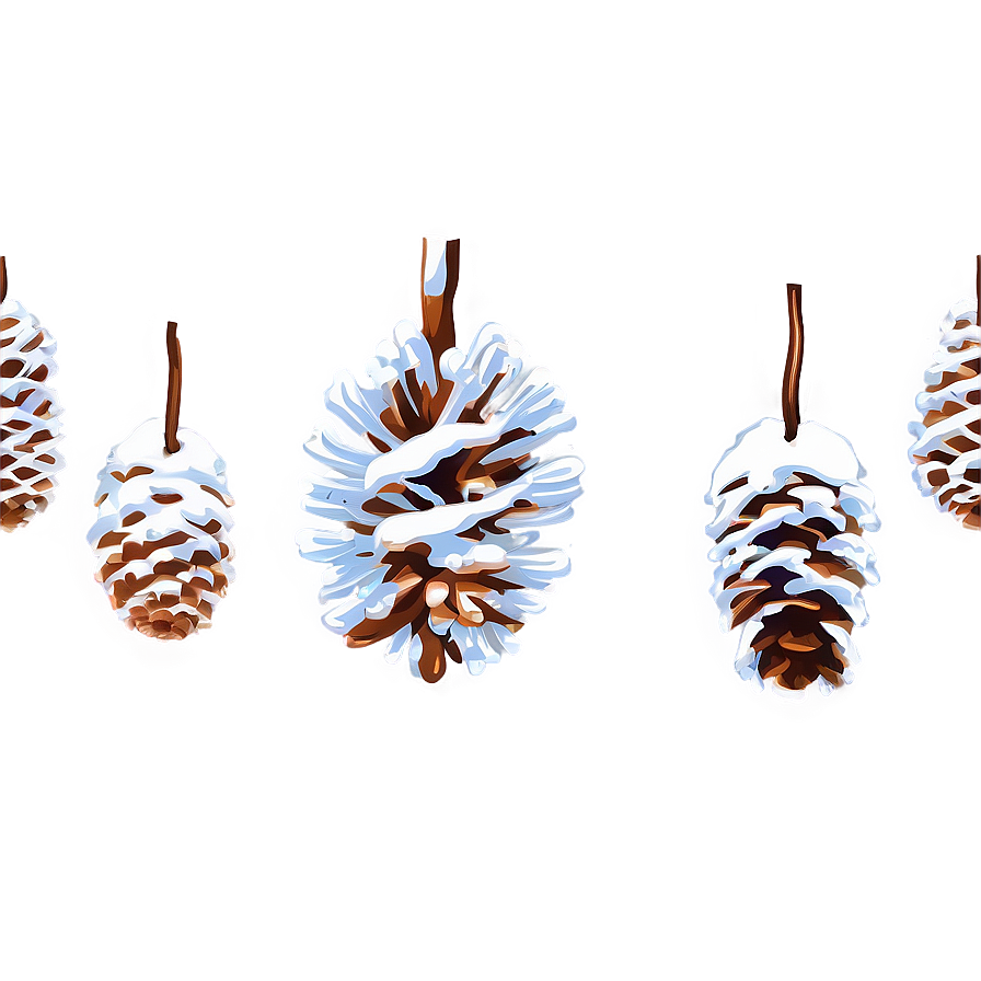 Snow Covered Pine Cones Png Ert71 PNG