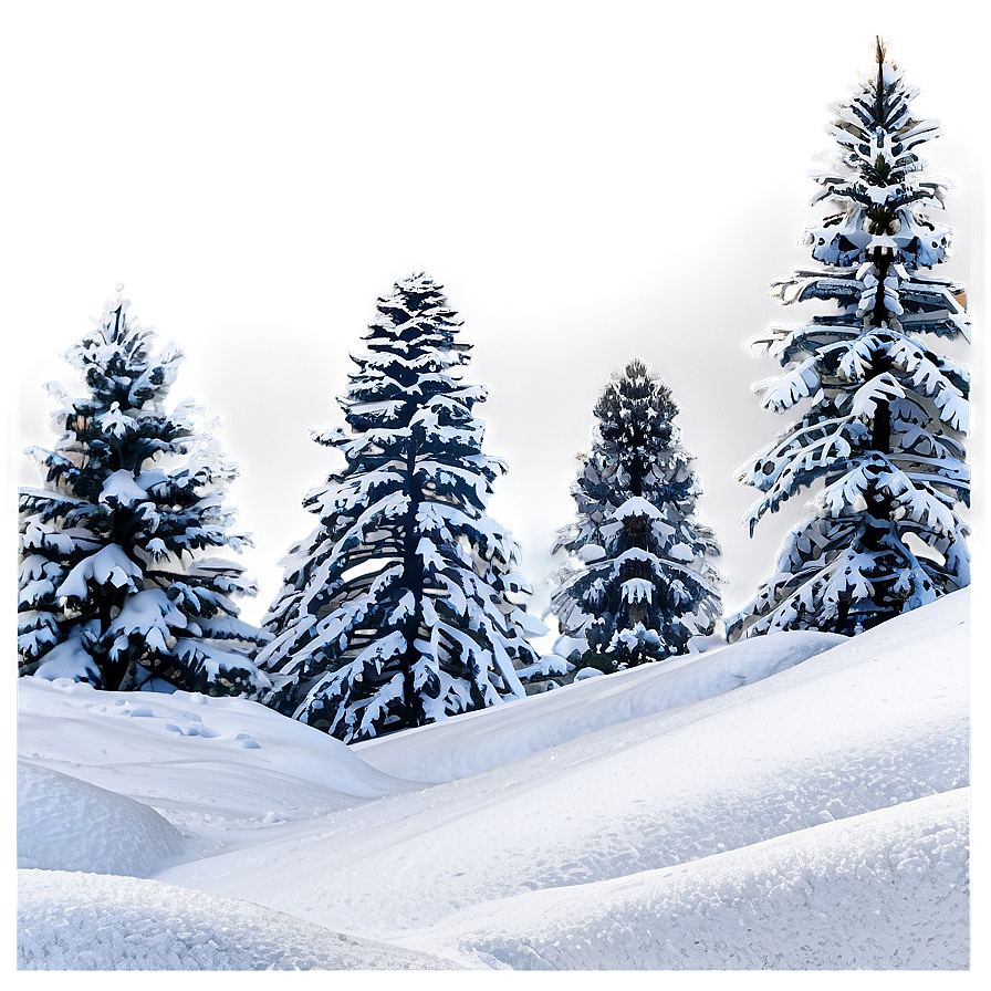 Snow-covered Pine Trees Photo Png Ctu46 PNG