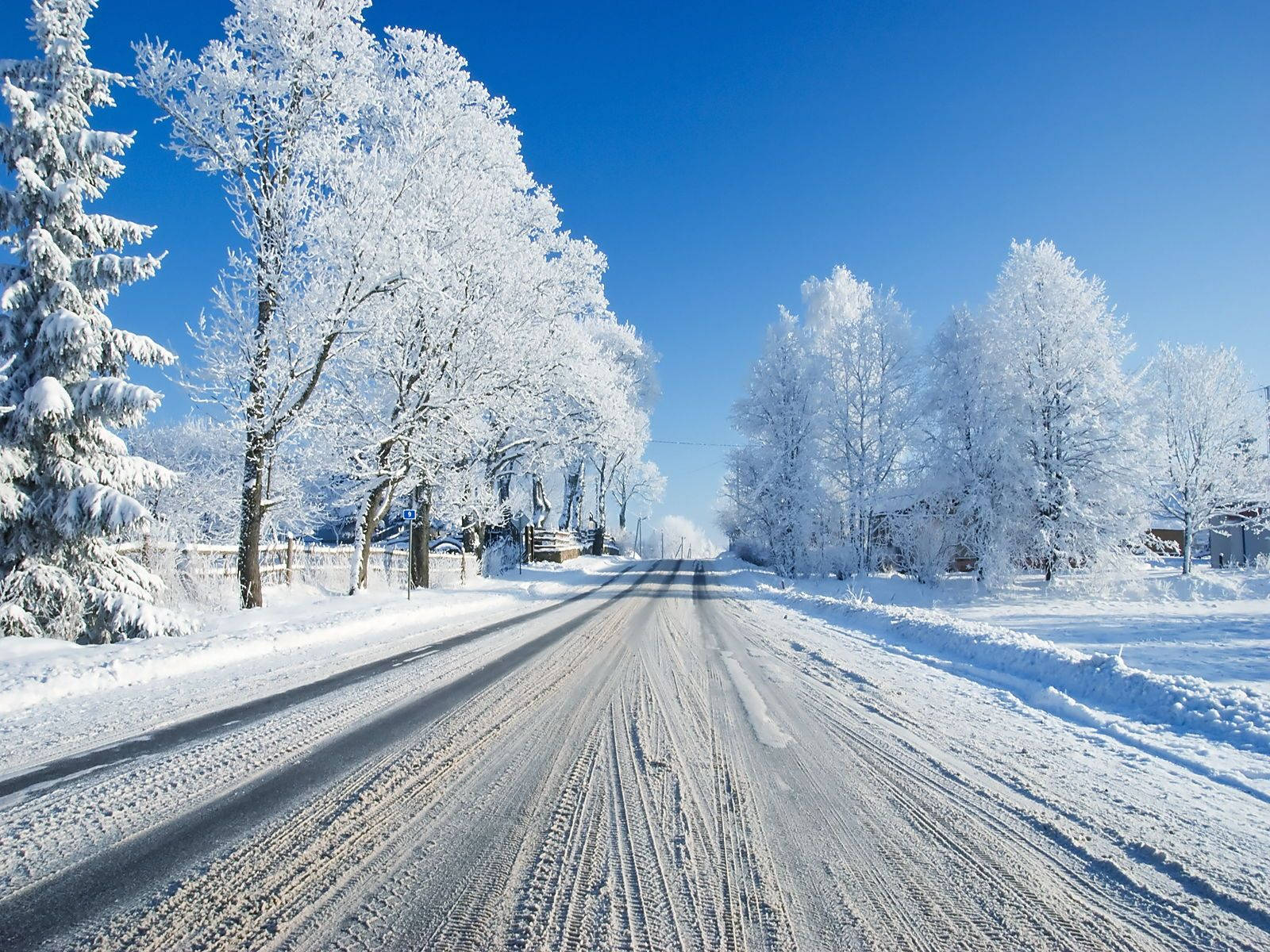 Snow-covered Road High Resolution