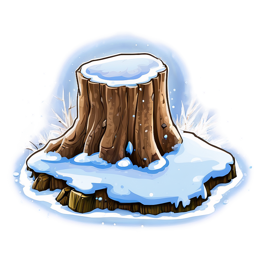 Snow Covered Tree Stump Png 06132024 PNG