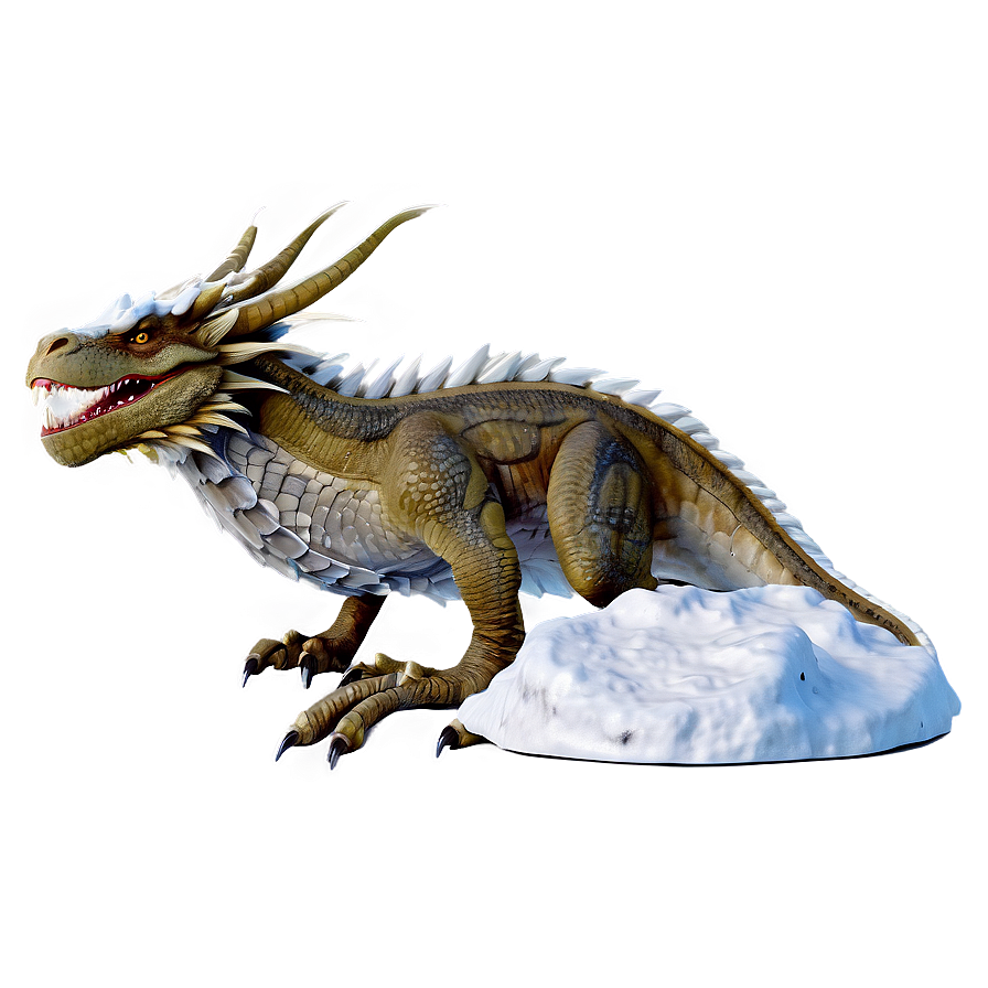 Snow Dragon In Winter Png 05032024 PNG