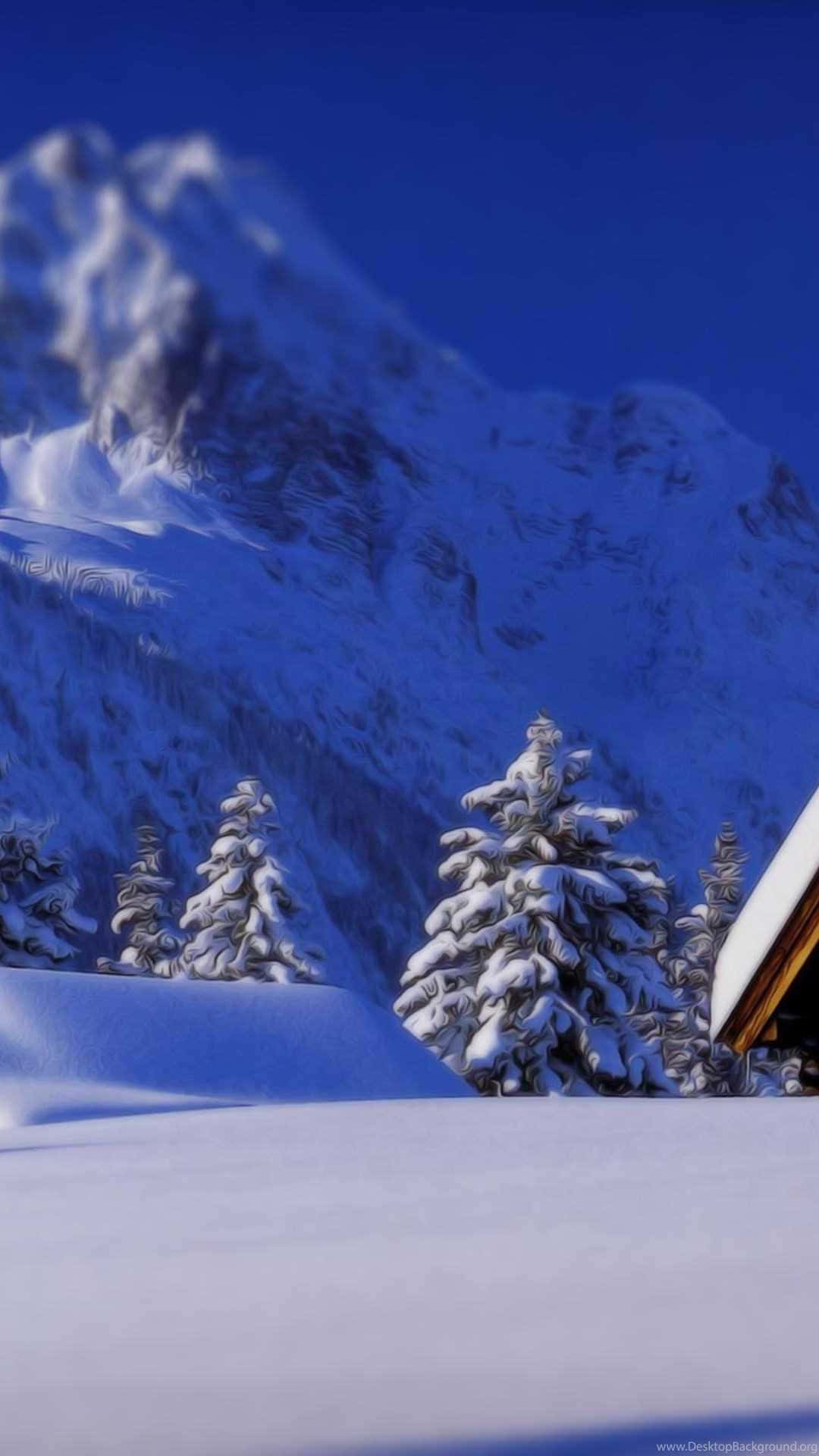 Wunderschönewinterlandschaft Mit Schneefall Wallpaper