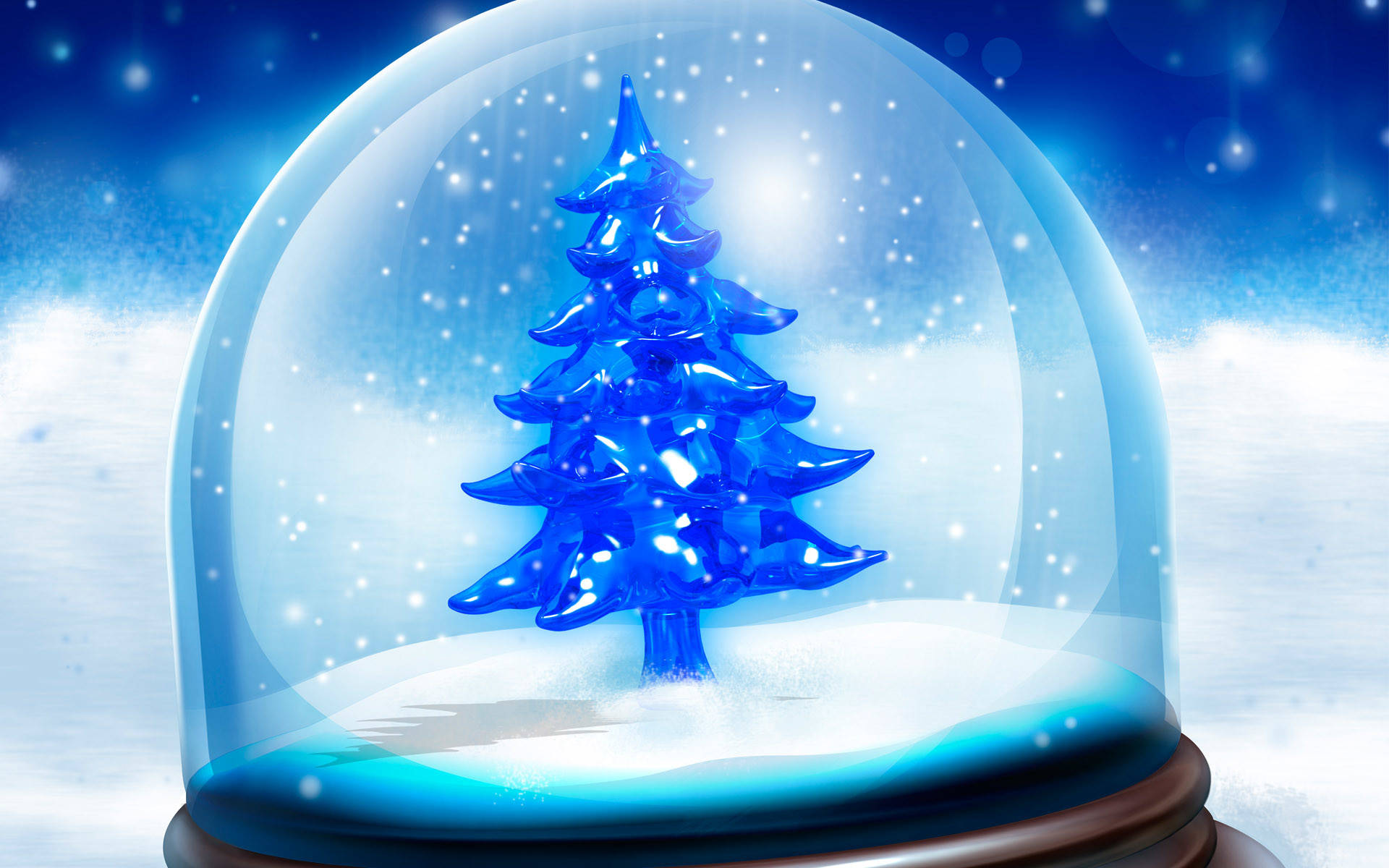 Snow Globe Christmas Tree 3d Android Phone Wallpaper