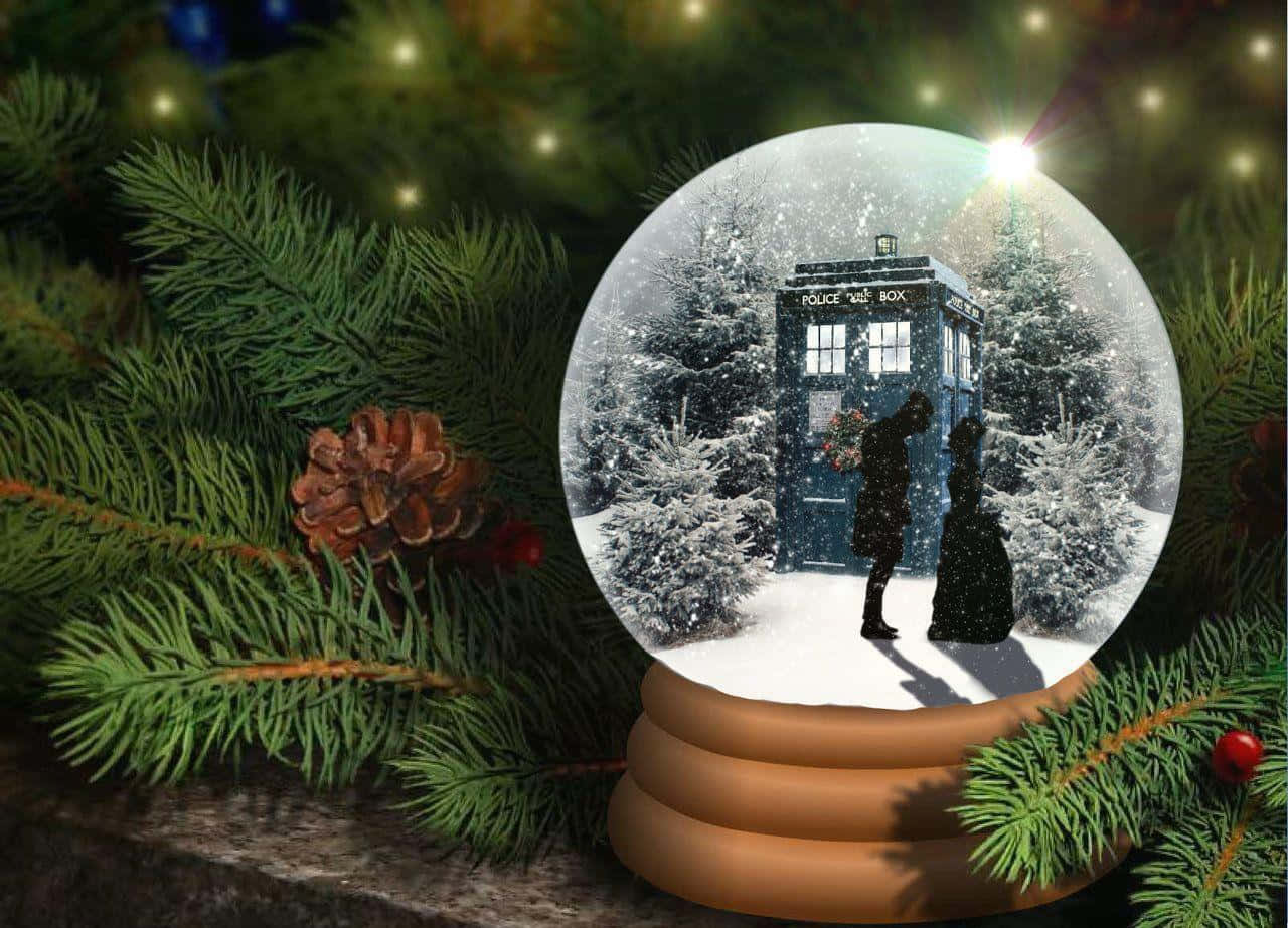 Globo De Nieve Con Escena Invernal Fondo de pantalla