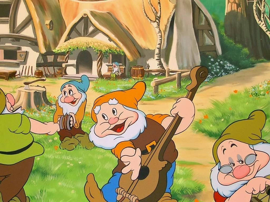 Snow White And The Seven Dwarfs Dancing Wallpaper