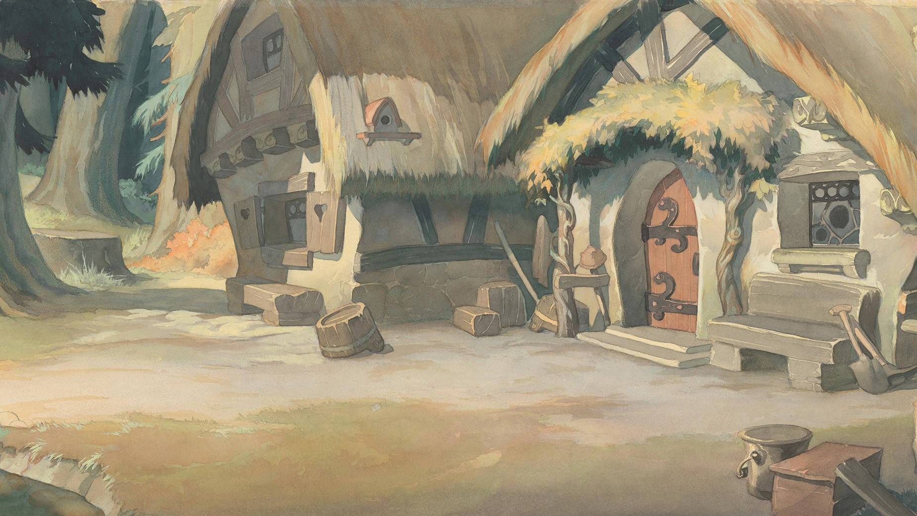 Snow White And The Seven Dwarfs House Wallpaper