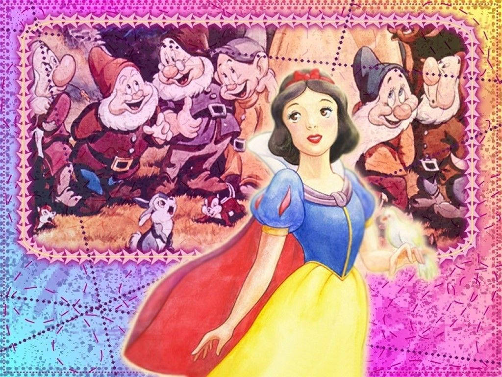 Snow White And The Seven Dwarfs Postcard Wallpaper