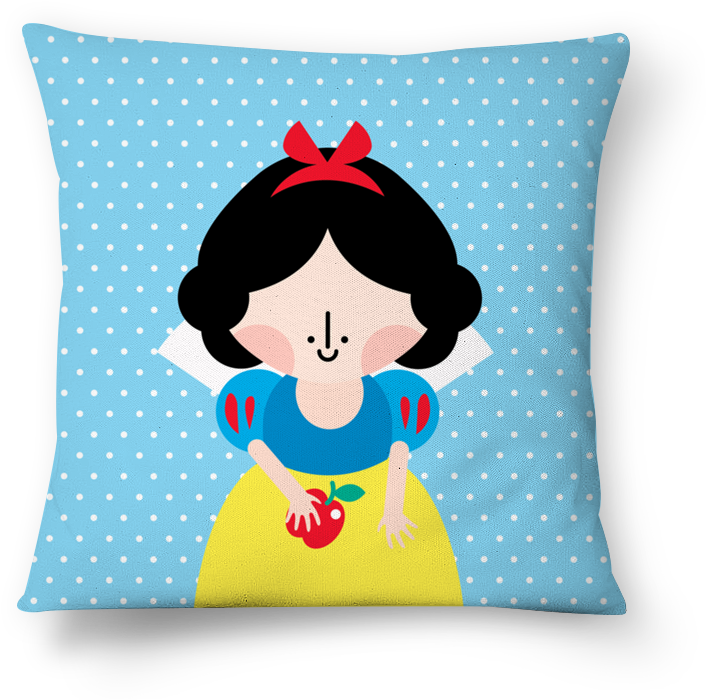 Snow White Animated Cushion Design PNG