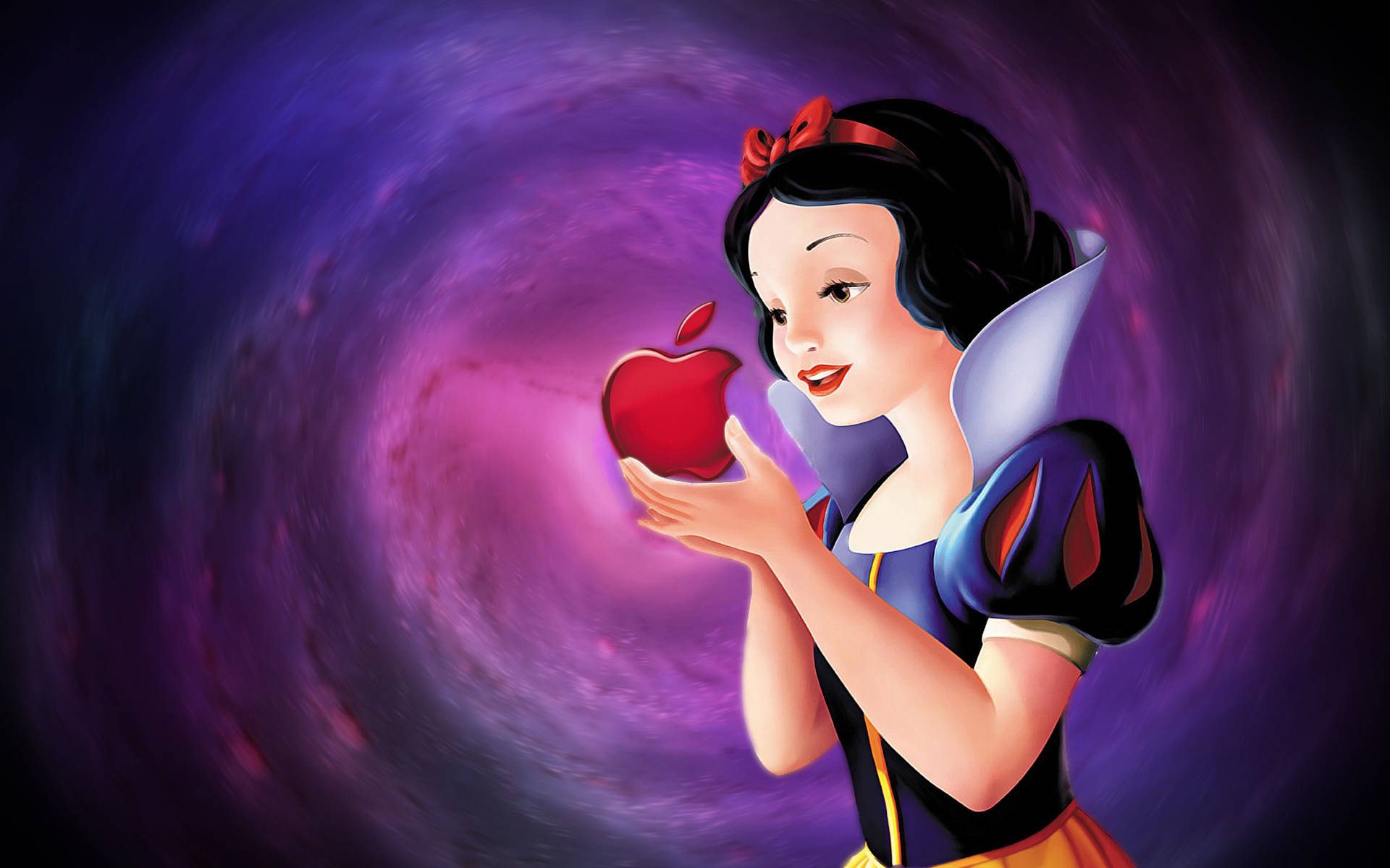 The iconic and classic Snow White Apple Logo Wallpaper