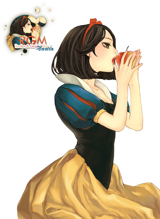 Snow White Biting Apple PNG