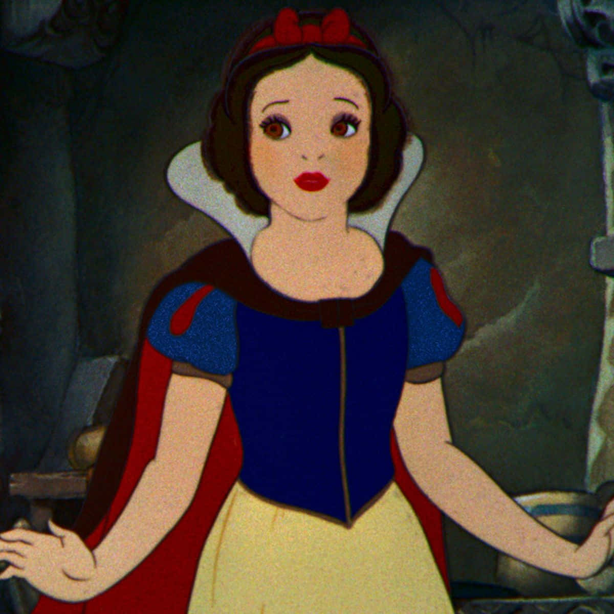 Snow White walks among a wondrous winter forest