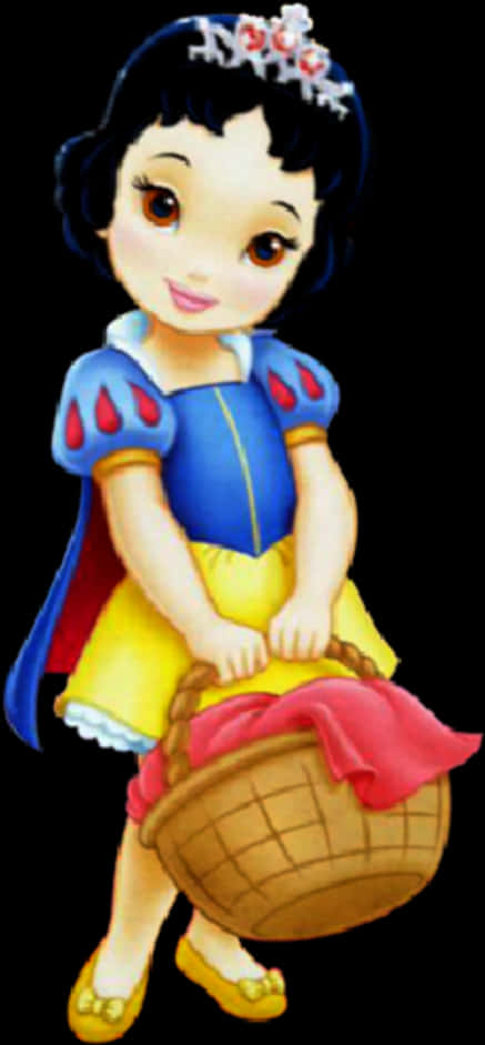 Snow White With Basket PNG