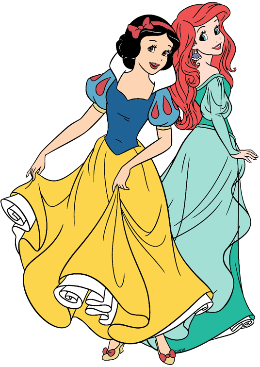 Snow Whiteand Ariel Friends Illustration PNG