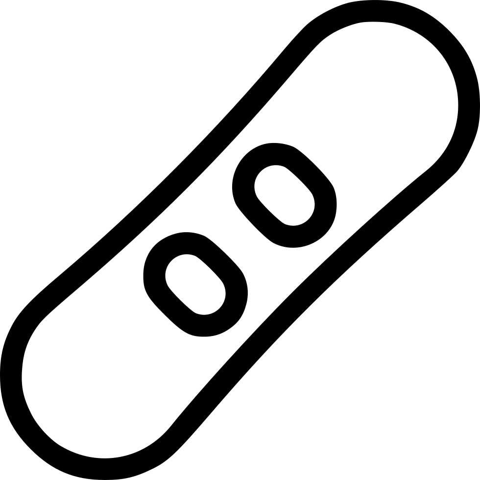 Snowboard Icon Simple Blackand White PNG