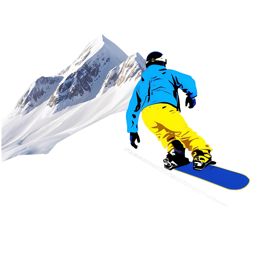 Snowboard On Mountain Png Pqw93 PNG
