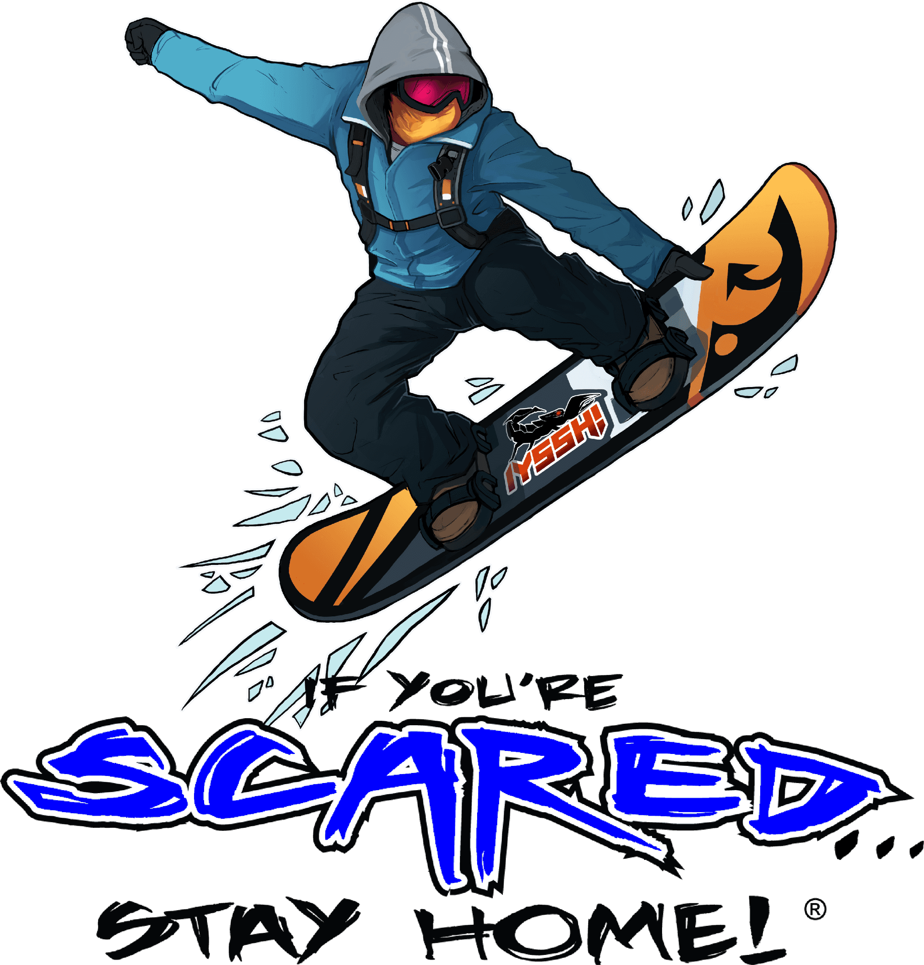 Snowboarder Action Illustration PNG