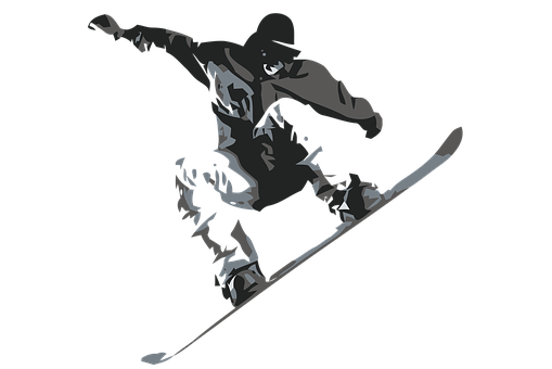Snowboarder Silhouette Stunt PNG