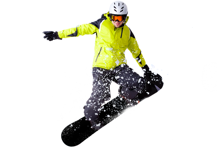 Snowboarderin Action Snow Spray PNG