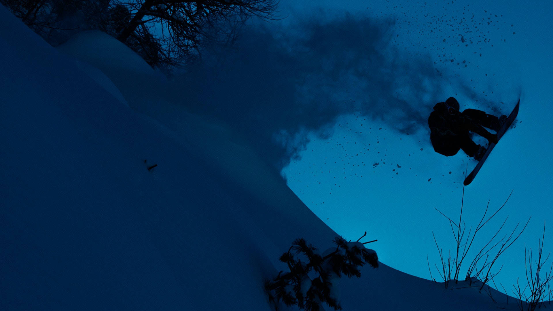 Snowboarder på skumringen vinter billeder Wallpaper