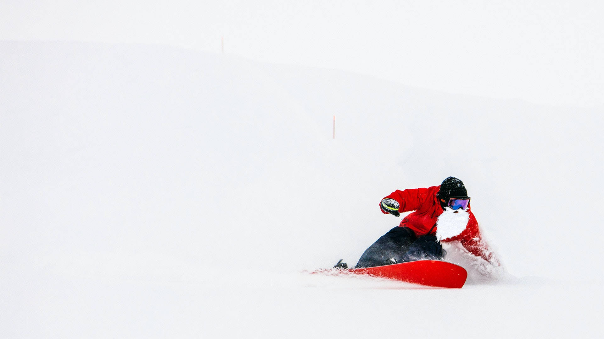 Babbo Natale Che Fa Snowboard Sfondo