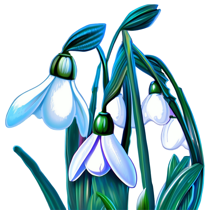 Snowdrops Winter Flowers Png Evl PNG