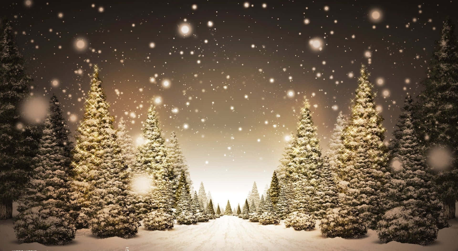 En smuk snefald maler et vinterværksted. Wallpaper