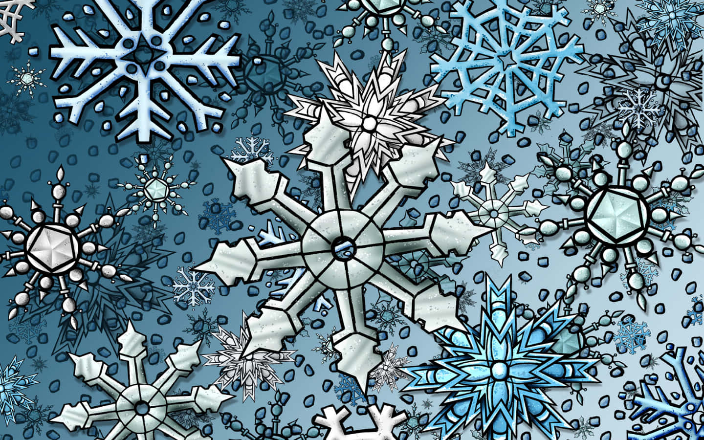 Crystal snowflake covered in icy blues and whites