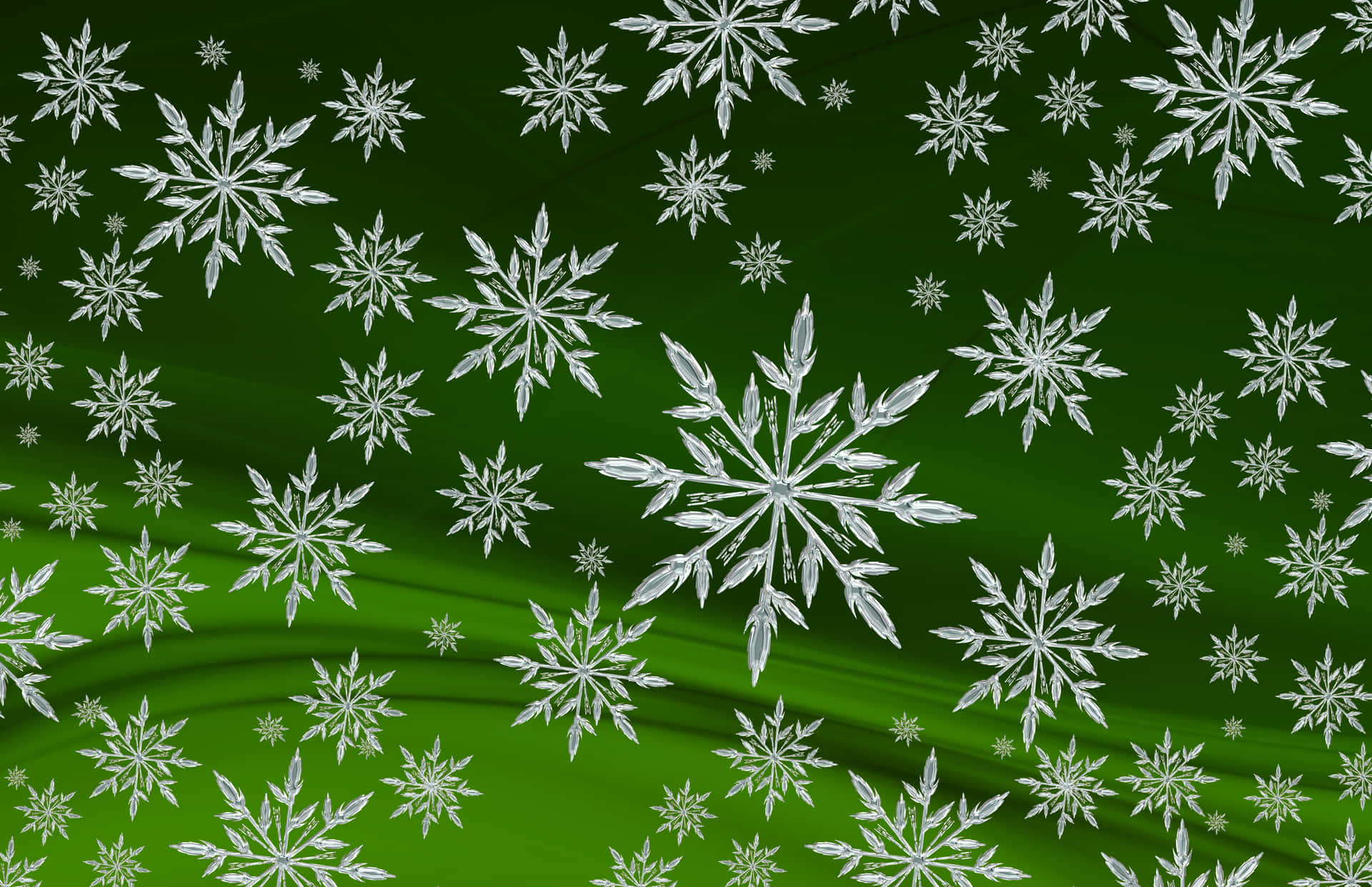 Uniquely shaped snowflakes create a beautiful winter scene.