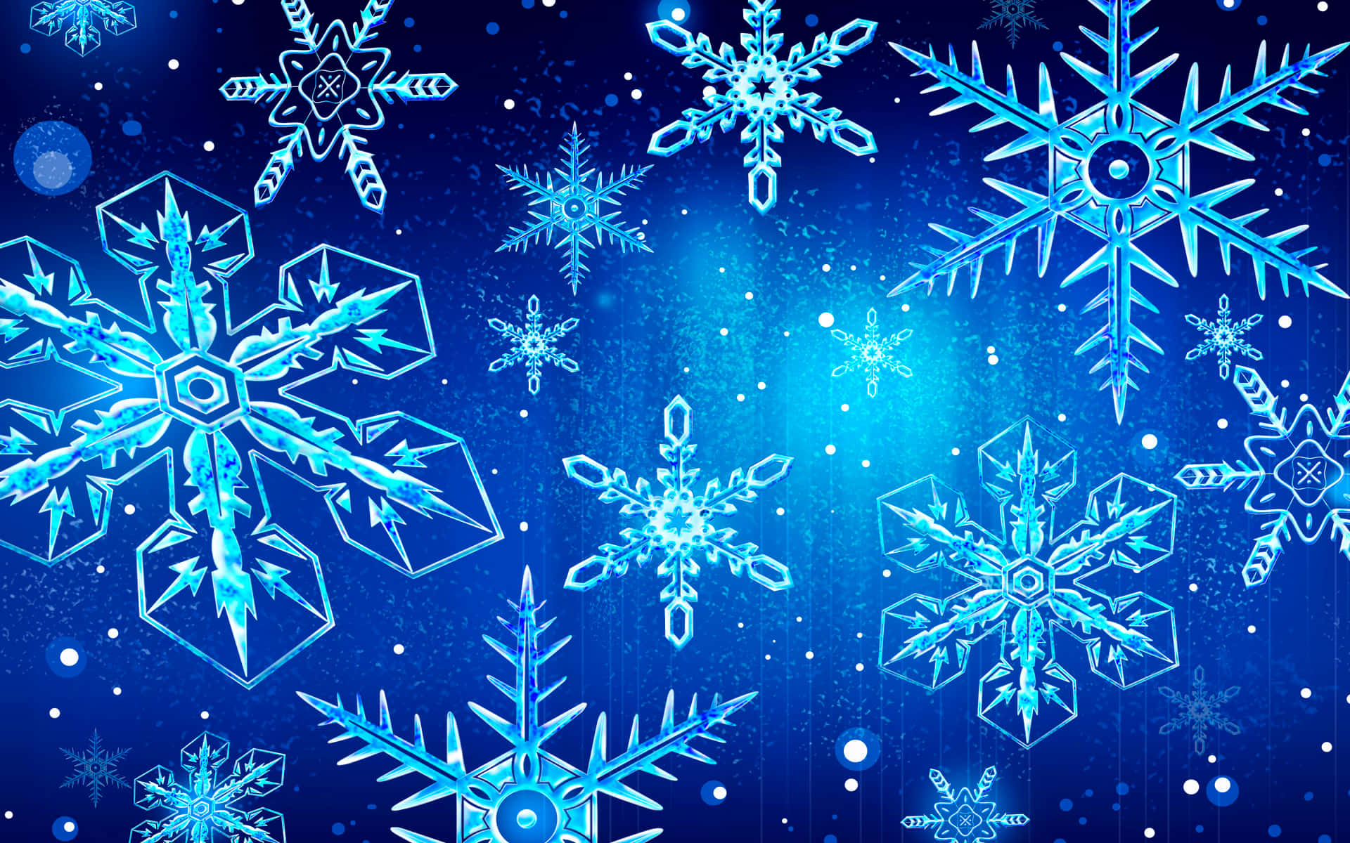 a blue background with snowflakes on it