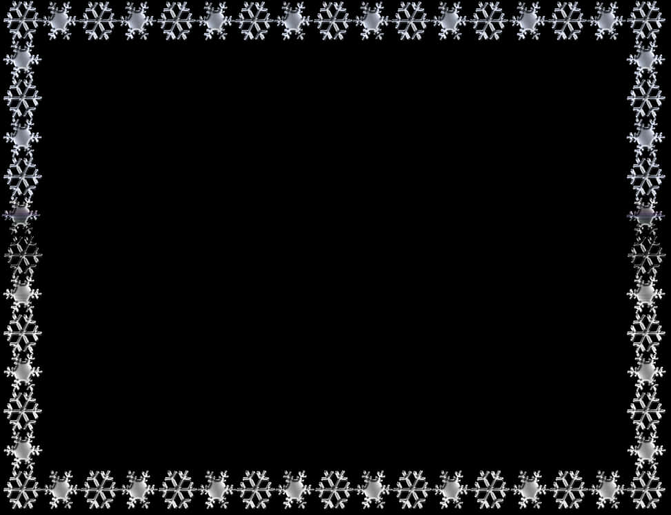 Snowflake Border Black Background PNG