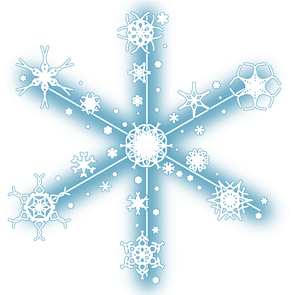 Snowflake Collage Christmas Frame PNG