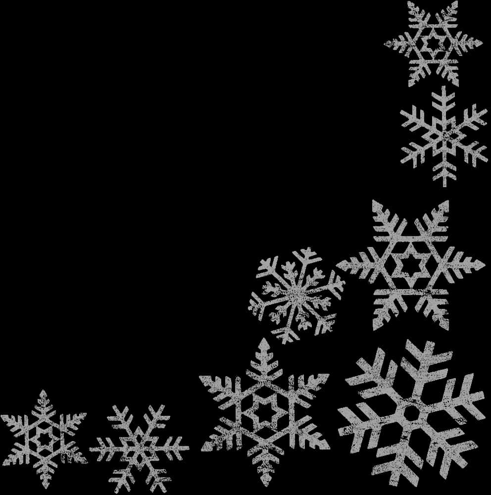 Snowflake Corner Border Design PNG