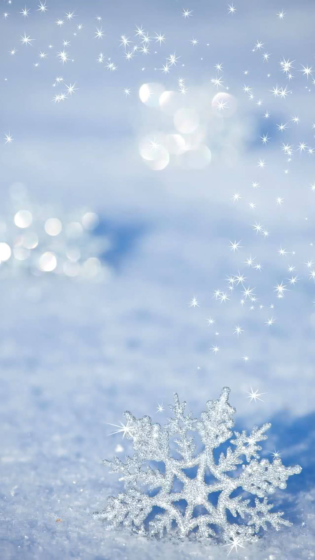 Winterwunderlandperfekt Festgehalten Auf Neuem Schneeflocken-iphone Wallpaper
